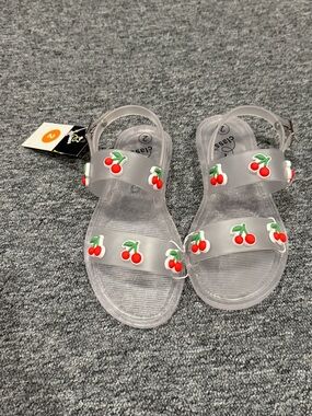 Clear Jelly Sandals - Red Cherry Accents